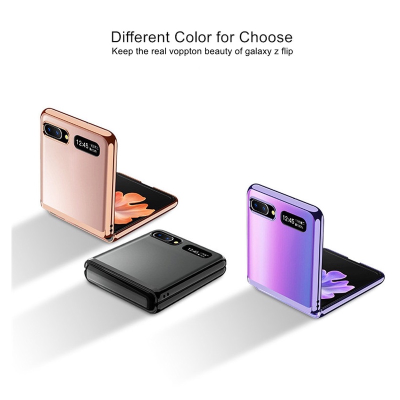 Ốp Điện Thoại Nhựa Cứng Trong Suốt Viền Mạ Chống Sốc Cho Samsung Galaxy Z Flip 3