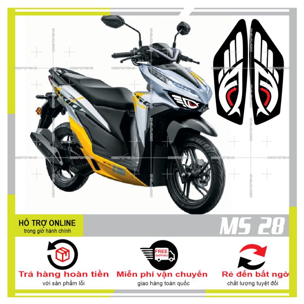 DECAL DÁN ĐÈN SƯƠNG MÙ XE VARIO 2020 (DECAL TRONG SUỐT) MS 28 - DUNG DECAL