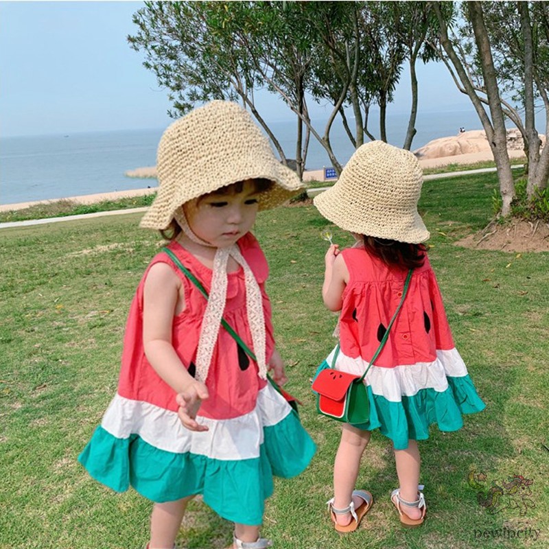 Đầm bé gái in hình dưa hấu dễ thương