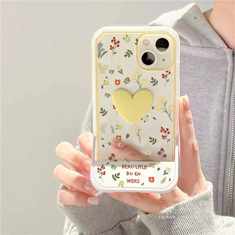 Small Floral Yellow Flower Suitable for Iphone13promax Apple 12 Phone Case 11 Invisible Bracket XR Female XS sQ0g