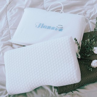 Gối ngủ hình bướm HANAVA Memory Foam Pillow 6 lỗ thoáng khí 50x30cm - Màu trắng