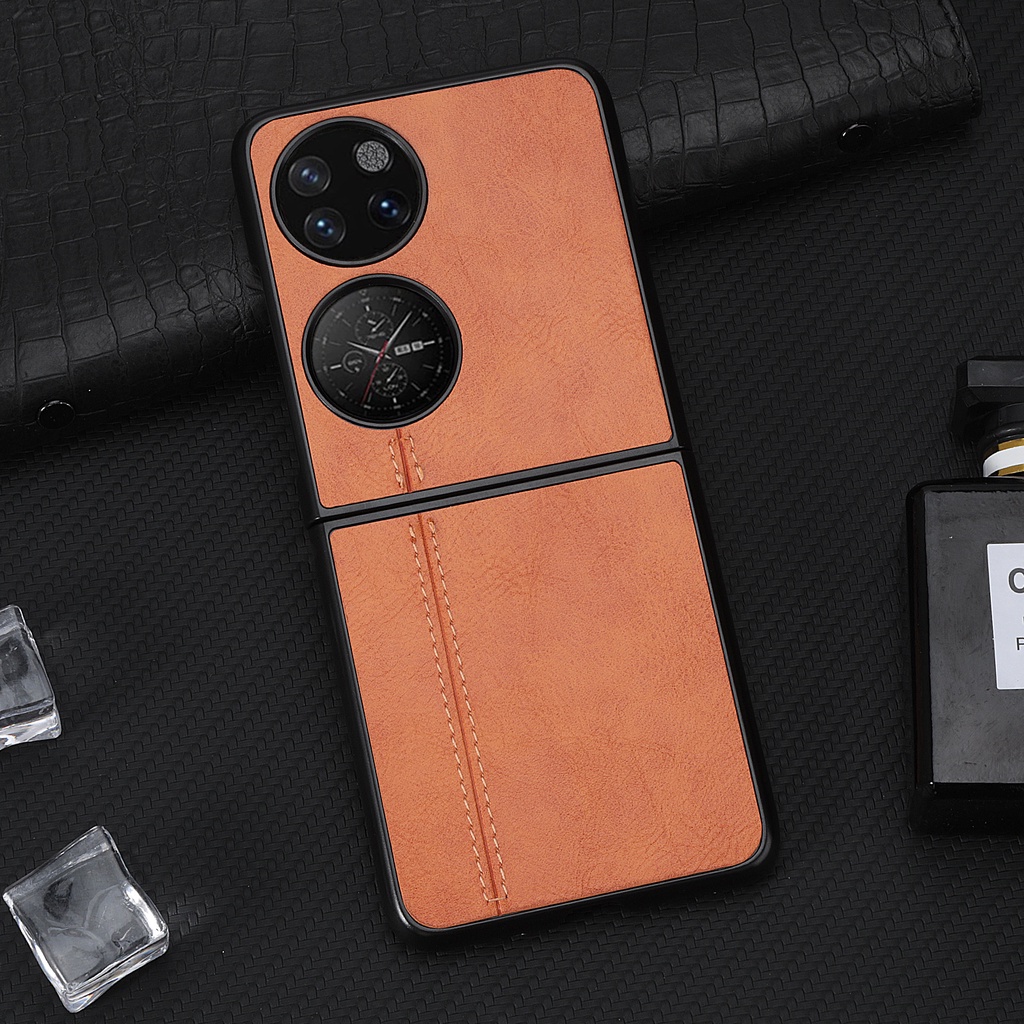 Bao Da Điện Thoại Phong Cách Retro Kèm Ngăn Đựng Thẻ Cho Huawei P50 pocket