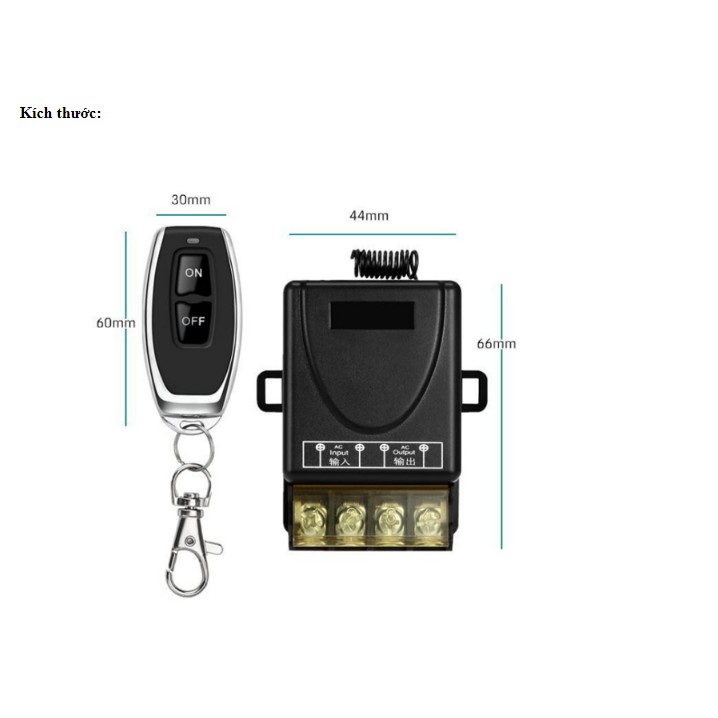 Công tắc điều khiển từ xa 100m/30A/220V bật tắt bơm nước, máy rửa xe, rơ le điều khiển từ xa
