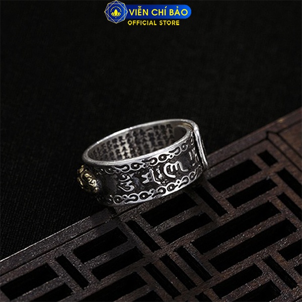Nhẫn bạc nam rồng khắc lục tự Viễn Chí Bảo chất liệu bạc thái 925 phong cách nữ tính sang chảnh trẻ trung N101304