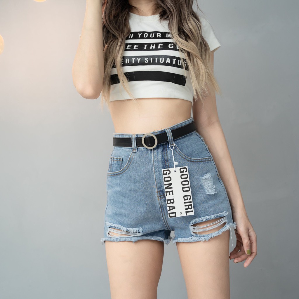 [MẪU NHÀ MẶC] QUẦN SHORT NỮ LƯNG CAO, VẢI MỀM MỊN, QUẦN ĐÙI JEAN NẮP TÚI RÁCH ÍT - {HOT TREND} | BigBuy360 - bigbuy360.vn