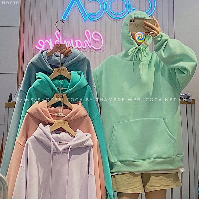 [N0010]🌈 Áo HOODIE nỉ bông trơn dày mũ 2 lớp form rộng unisex quốc dân (Có sẵn/ảnh thật) | BigBuy360 - bigbuy360.vn
