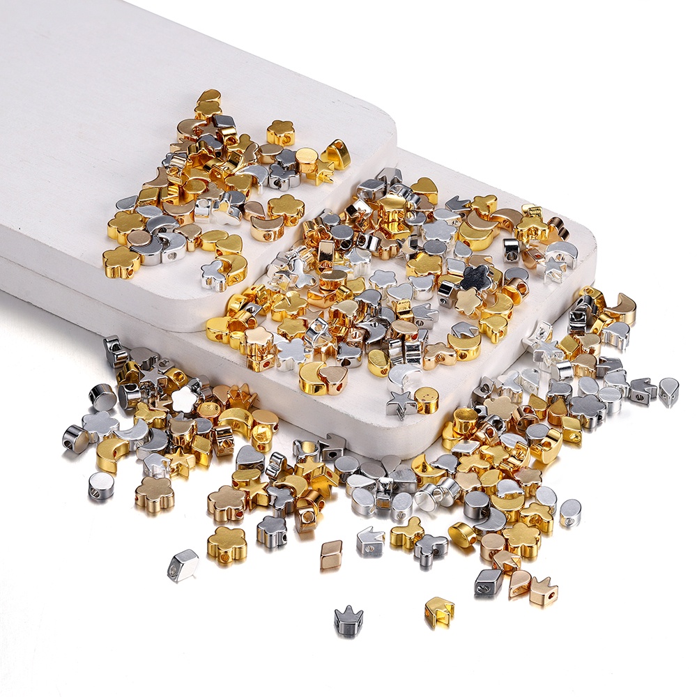 Set 10 Hạt Xâu Chuỗi Làm Vòng Tay / Dây Chuyền Hình Hoa / Bướm Xinh Xắn