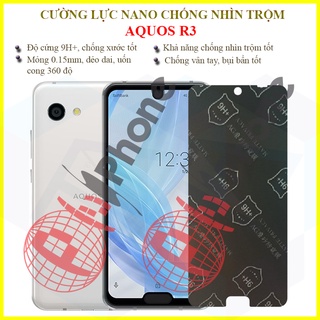 Dán chống nhìn trộm Sharp Aquos R3 - Dán cường lực dẻo nano 9H+