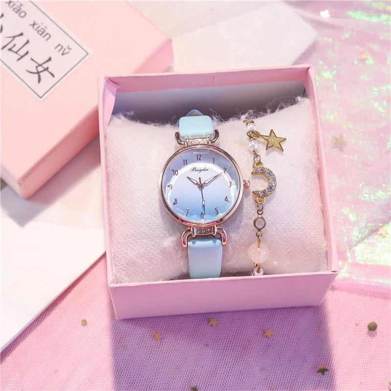 Đồng hồ quartz kèm lắc tay màu gradient pha lê thiết kế kháng nước thời trang cho nữ | BigBuy360 - bigbuy360.vn