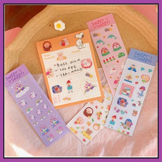 Nhãn dán trang trí sổ tay, sticker nhiều kiểu dáng cute dễ thương