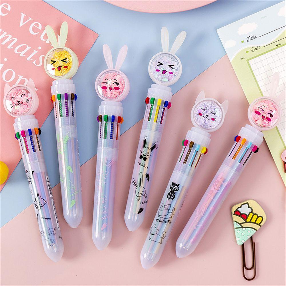 1 Bút Bi 10 Màu Phong Cách Hàn Quốc