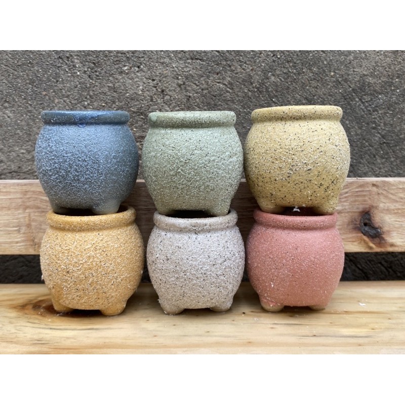 Combo 6 chậu gốm mini màu pastel