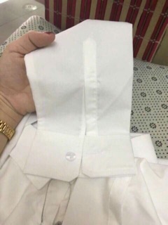 Áo sơ mi trắng trơn cổ đức vải kate lụa không nhăn