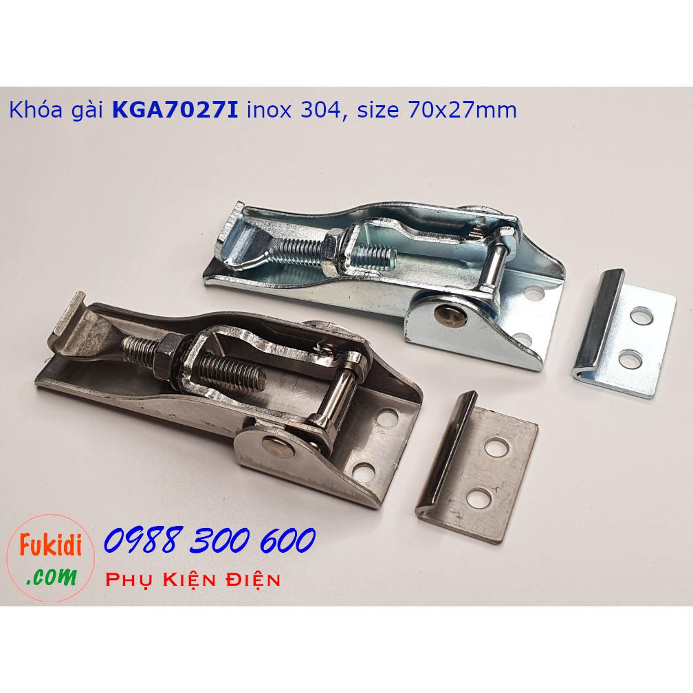 Khóa gài nhanh, có thể thay đổi chiều dài, inox 304 70x27mm - KGA7027