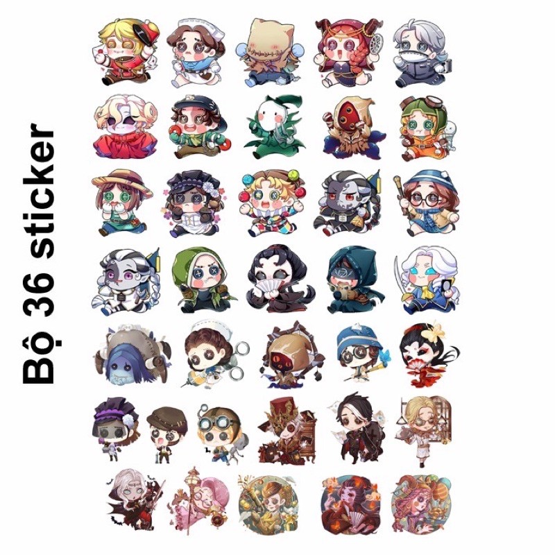 Combo 30-60 hình dán ldentity v /Sticker anime identivy V