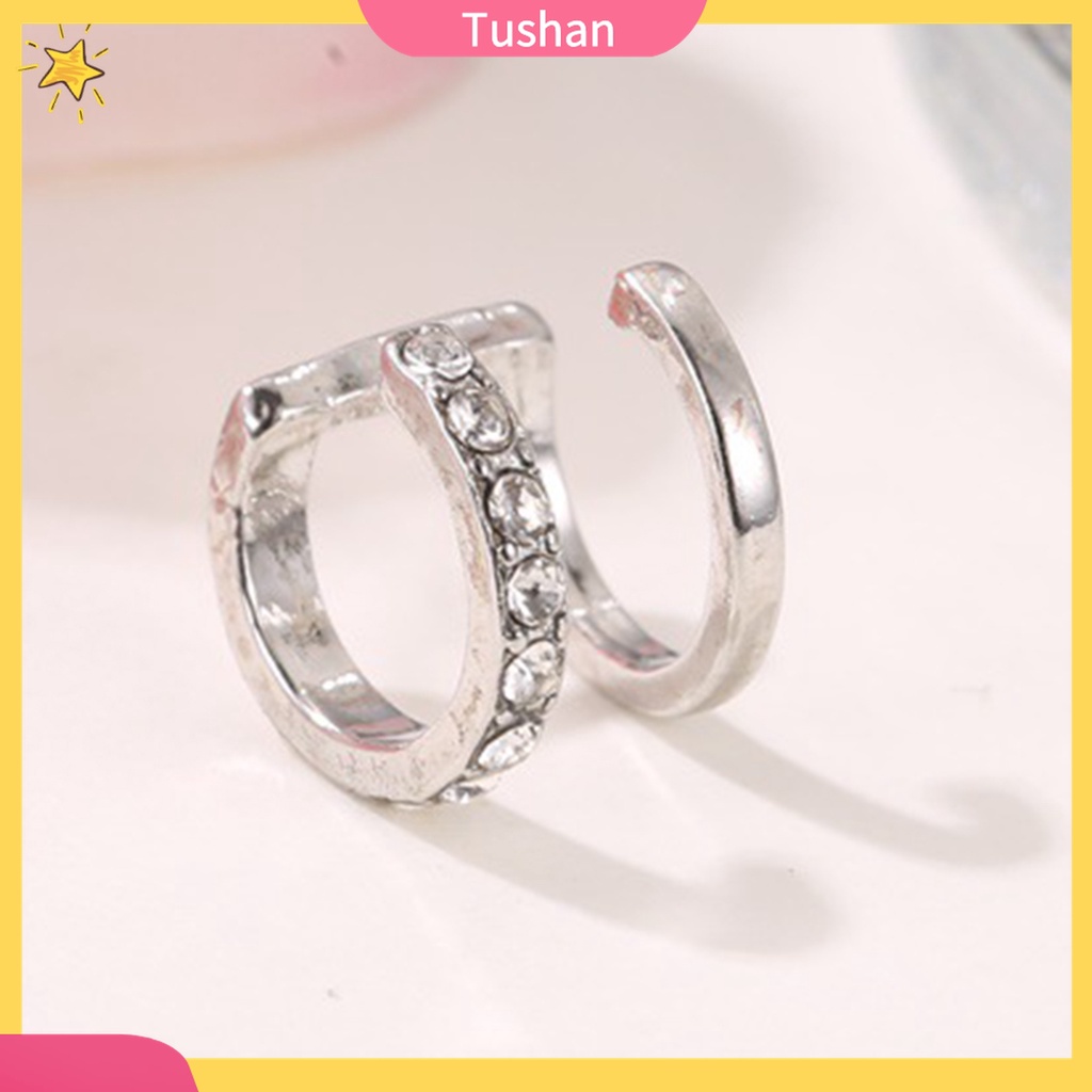 1 Khuyên Kẹp Vành Tai Chữ U Đính Đá Thời Trang