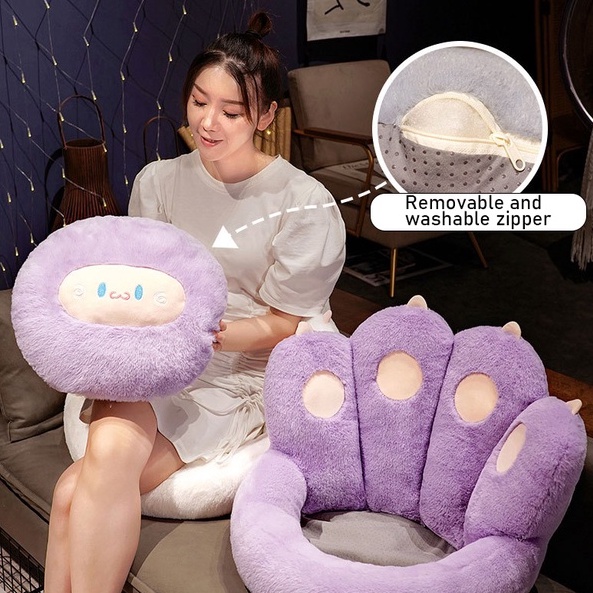 Vỏ bọc ghế sofa MENGNI mềm dày dặn in hình bàn chân mèo dễ thương