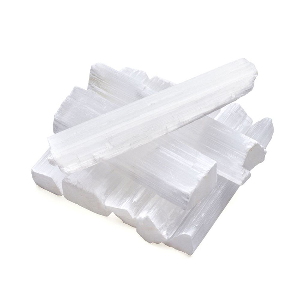 Thanh đá selenite trắng trong suốt dùng làm trang sức thủ công tiện dụng