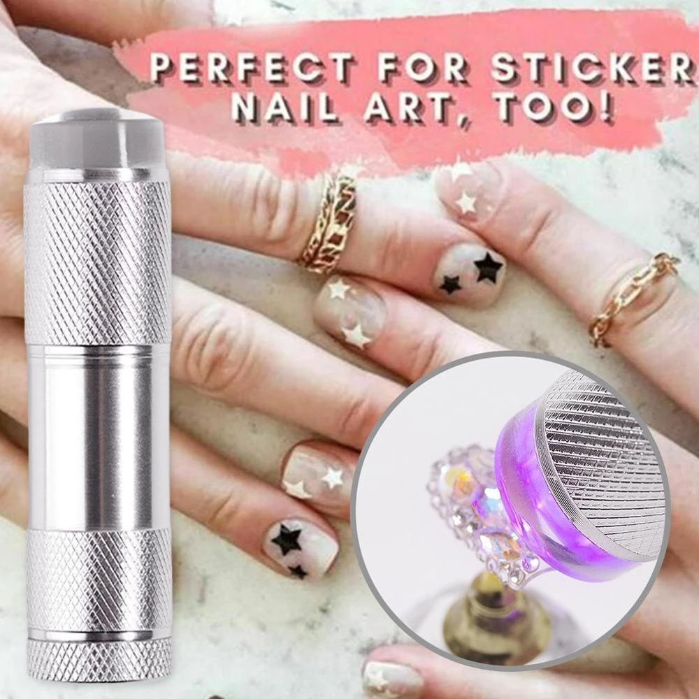 [Hàng mới về] Đèn làm móng tay nghệ thuật bằng silicon dạng ấn mau khô phong cách Pháp đa năng dễ dùng cho phái nữ