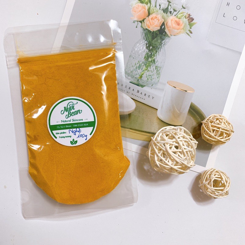 Túi 100g/200g bột Nghệ Vàng Mờ Thâm, Dưỡng trắng handmade an toàn hiệu quả