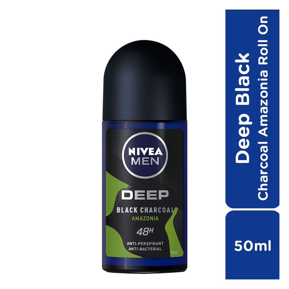 Lăn Ngăn Mùi Nivea Men Hương Rừng và Gỗ Đàn Hương Deep Black Charcoal Amazonia 50ml