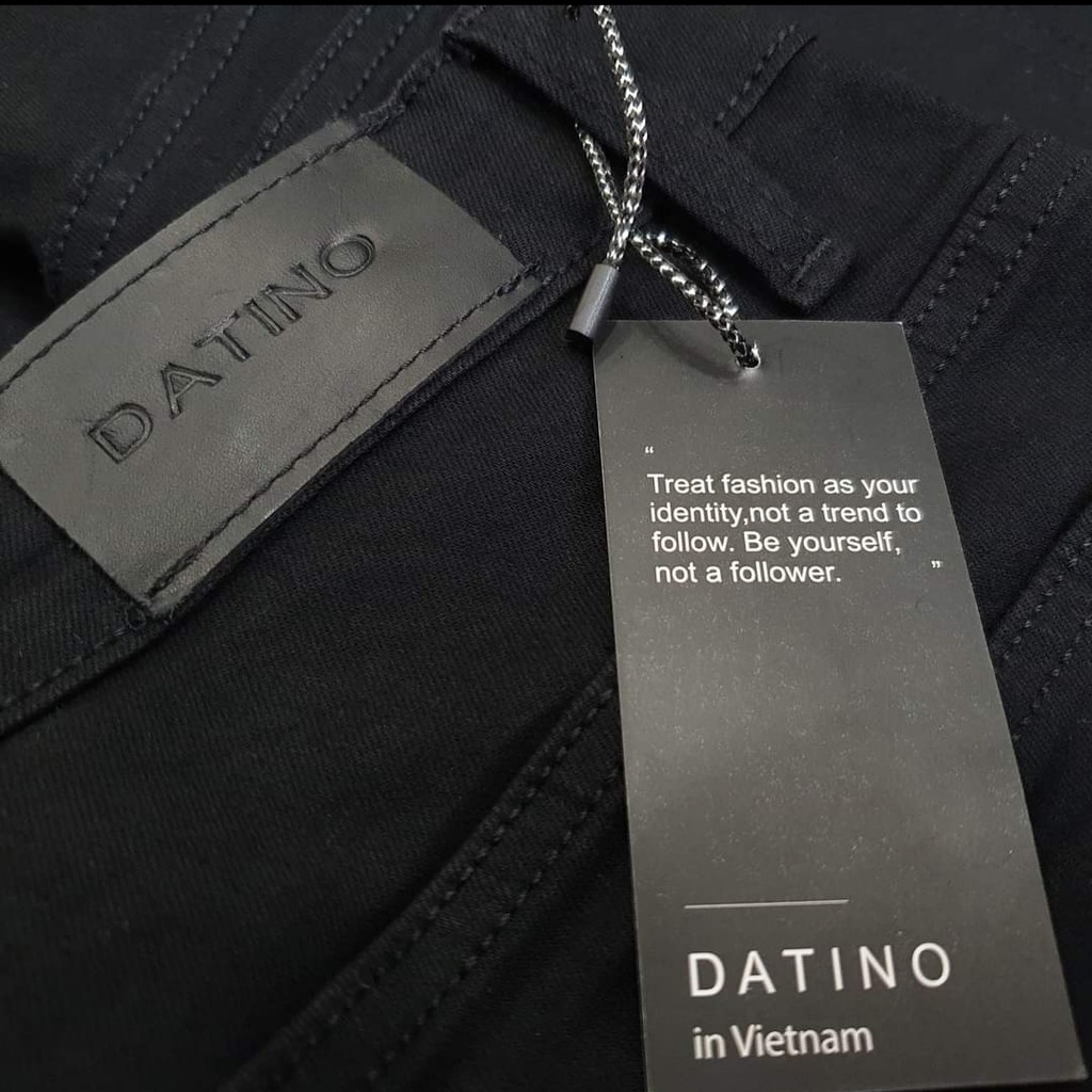 Quần jean đen nam Streetwear DATINO form Skinny co giãn ống khóa Zipper, bền màu