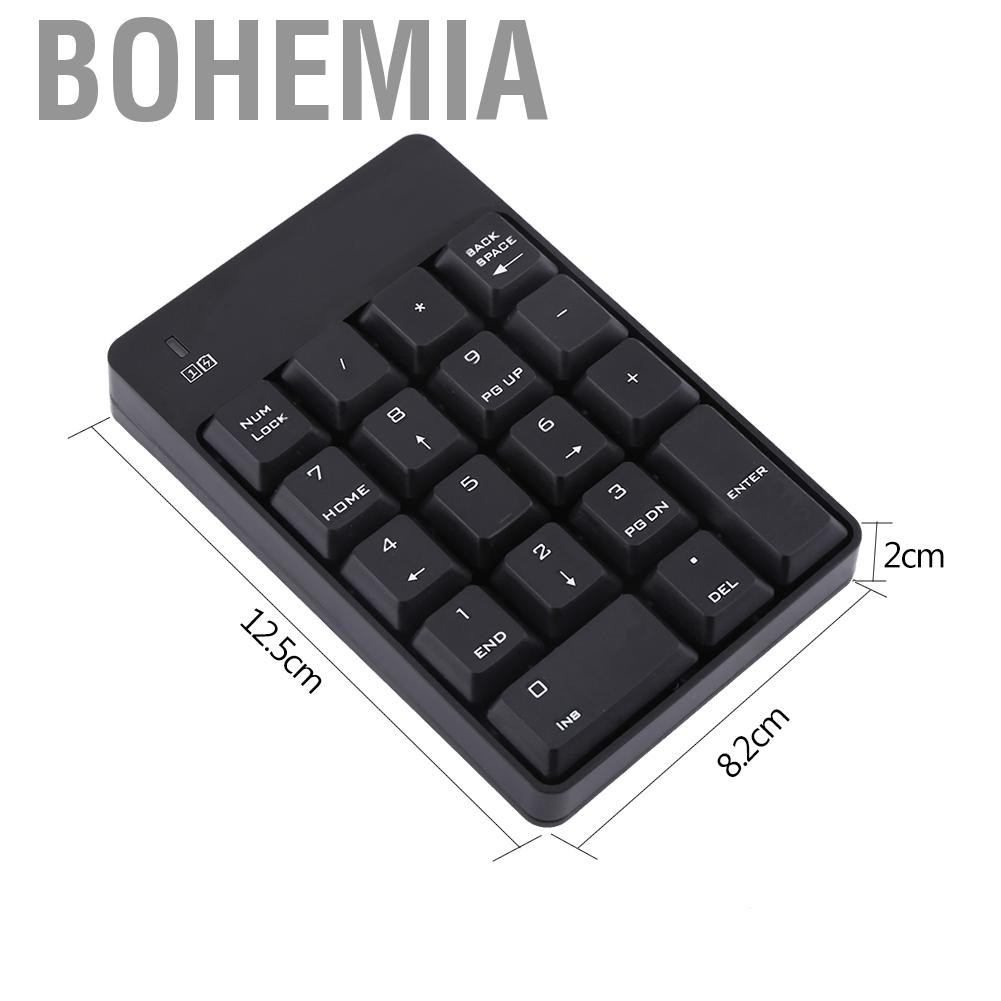 Bàn phím số 18 không dây Bohemia 2.4ghz tiện dụng