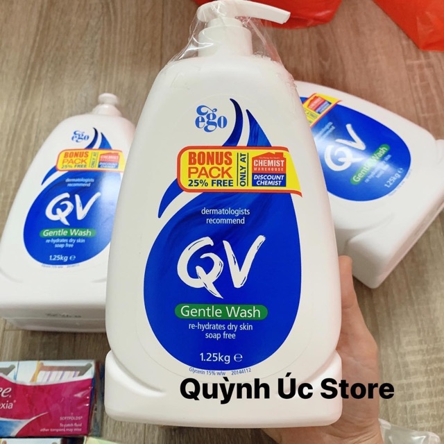 Sữa tắm QV gentle wash Úc 1kg/ 1.25kg