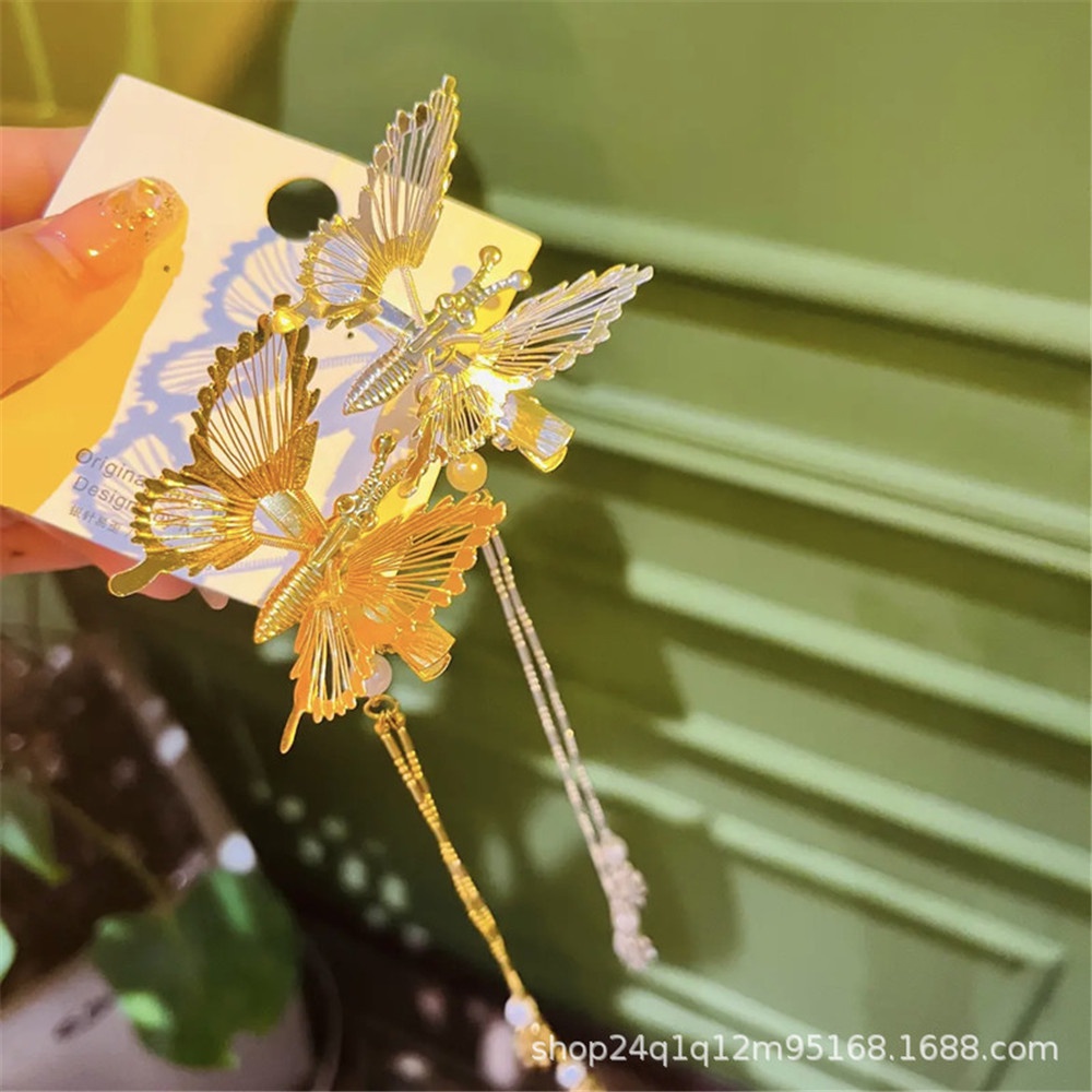 Kẹp Tóc Hình Chuồn Chuồn 3D Phong Cách Trung Hoa Cho Nữ