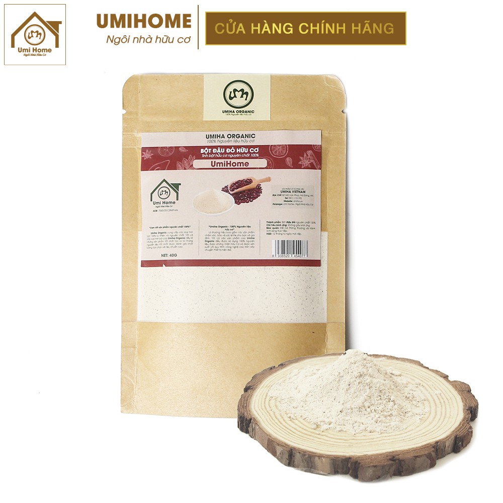 Bột Đậu Đỏ hữu cơ UMIHOME nguyên chất | Red bean powder 100% Organic 40G