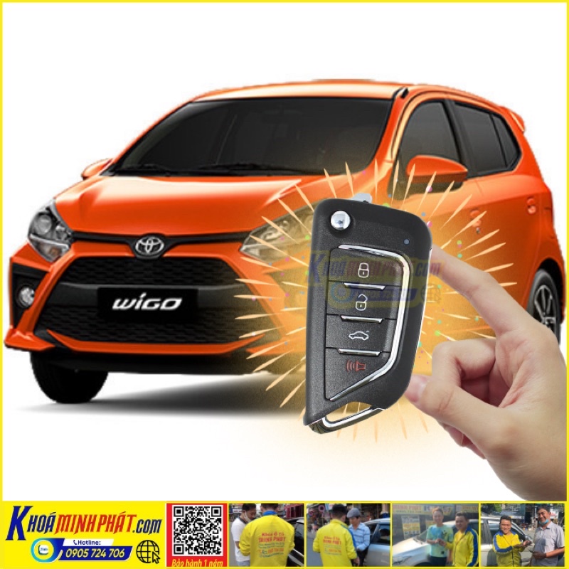 Độ gập Chìa khóa xe Toyota Wigo mẫu V21