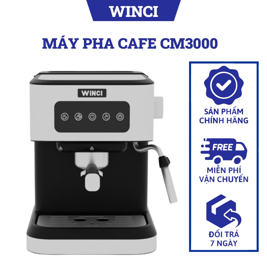 Máy pha cafe espresso Winci CM3000 tự động, công nghệ Ý (Italia), Hàng chính hãng, Bảo hành 12 tháng