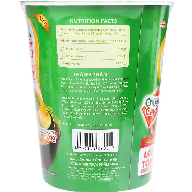 Mì khoai tây Cung Đình hương vị lẩu tôm chua cay ly 65g | BigBuy360 - bigbuy360.vn