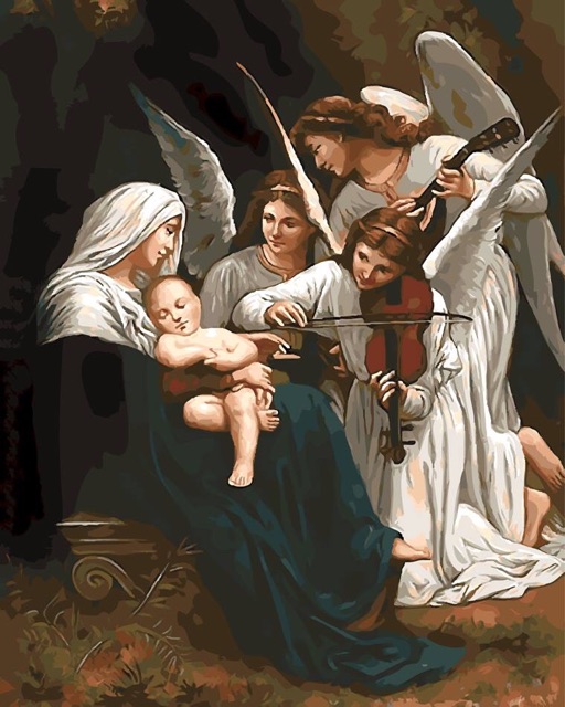 Tranh sơn dầu số hoá Công giáo: Tranh Mẹ Maria