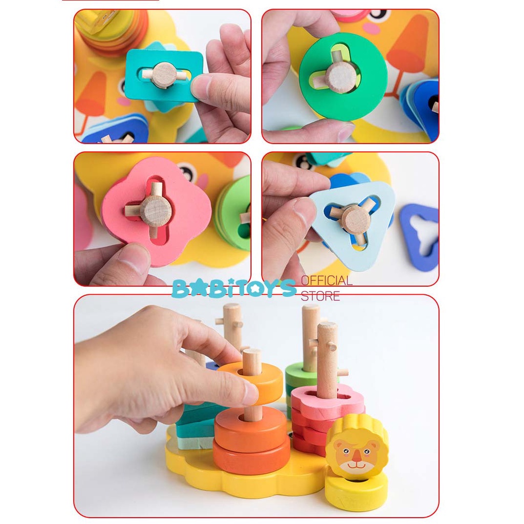 [SỐC ]Bộ đồ chơi thả hình khối cọc zic zắc cho bé học màu sắc và luyện tư duy logic, đồ chơi trí tuệ cho bé 1 2 3 tuổi