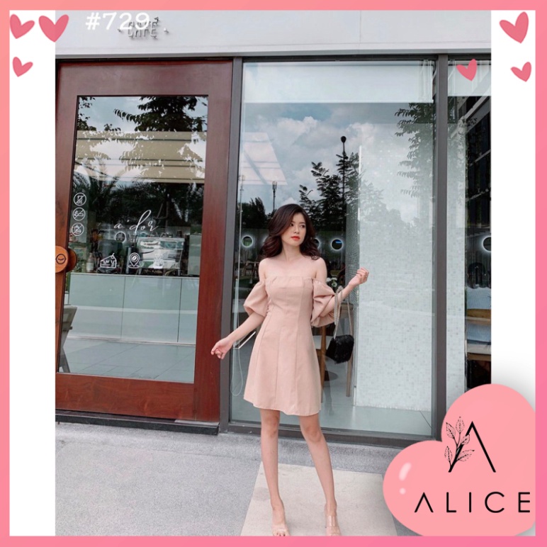 🔥Quảng Châu cao cấp🔥 Đầm dự tiệc ôm body tay xòe phồng mặc được hai kiểu siêu xinh Titus Dress ladyxanh cổ v chiết eo
