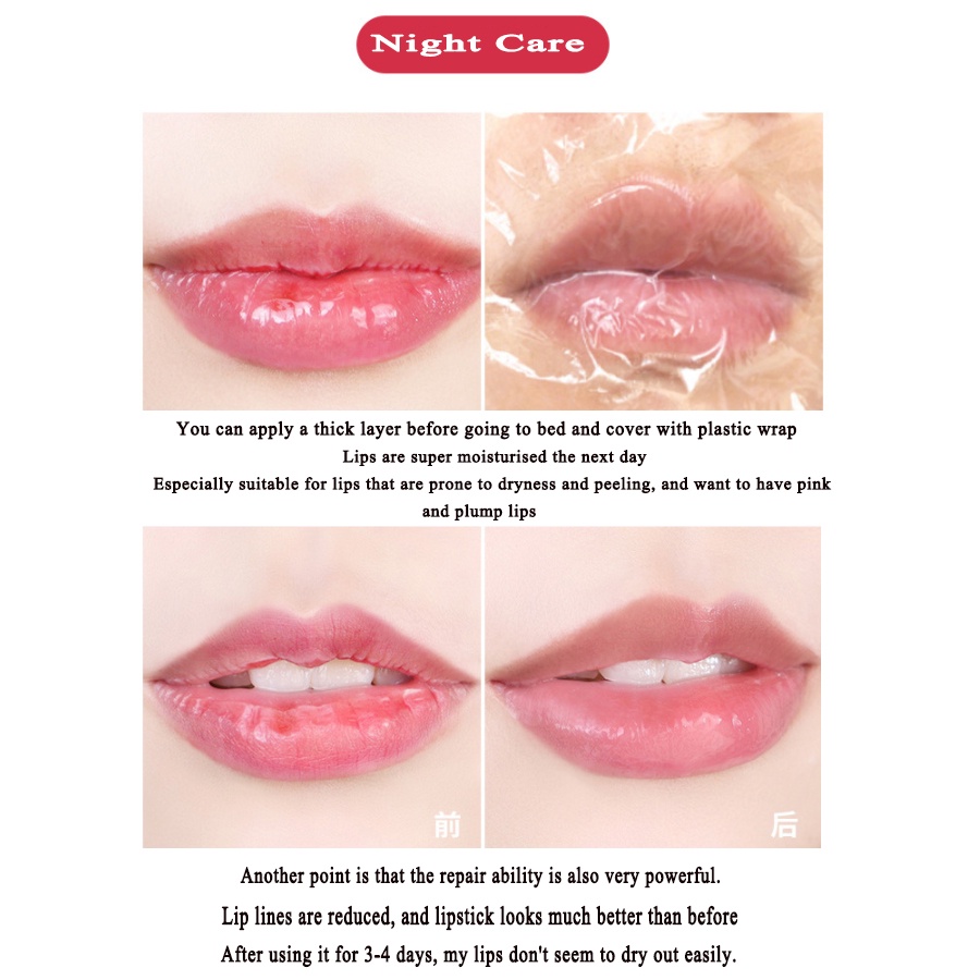 Mặt nạ ngủ môi Mặt nạ ngủ dưỡng ẩm Tẩy trắng môi Chăm sóc môi Vitamin E Moisturizing Color Color Lipstick