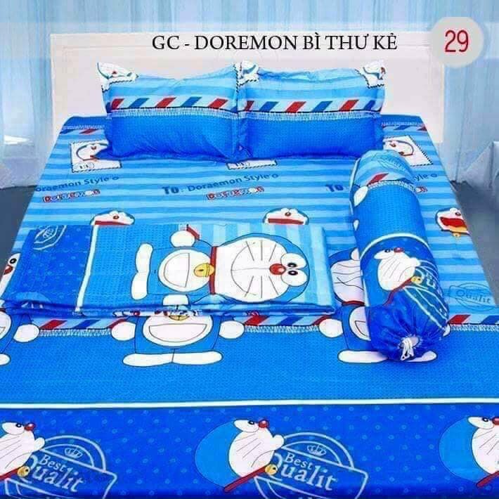 BỘ DRAP 4 MÓN DOREMON 1 GA 3 VỎ GỐI SIÊU ĐẸP