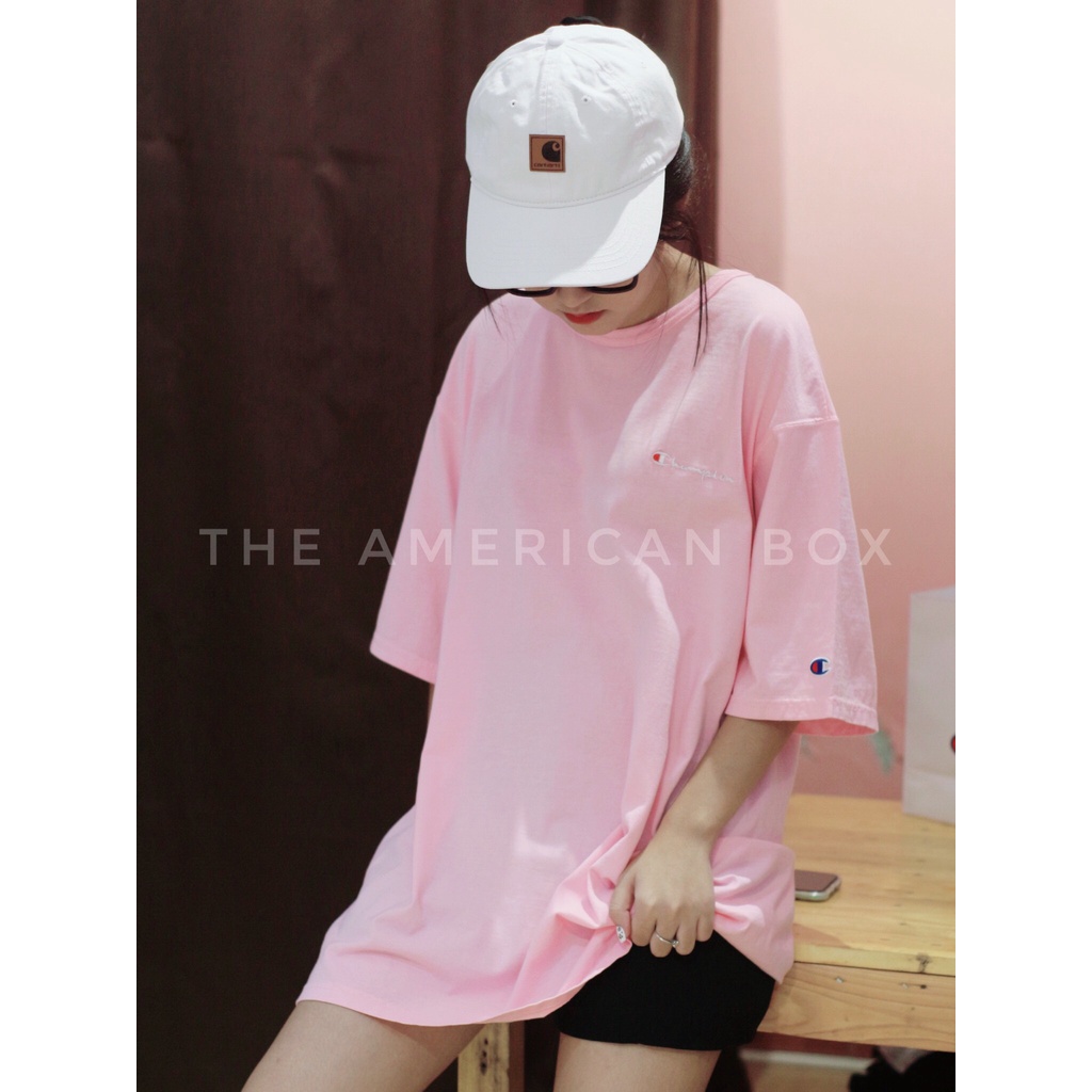 Áo thun Champion thêu mini logo garment dyed 2020 authentic