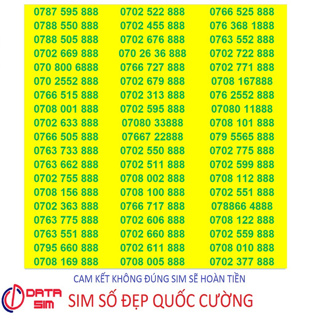 Sim tam hoa 888 trả trước mobifone đồng giá 7 triệu