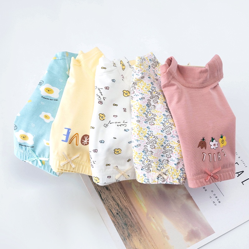 Set 5 QuầN LóT Boxer 100% Cotton In HọA TiếT HoạT HìNh Cho Bé GáI (3-12 TuổI)