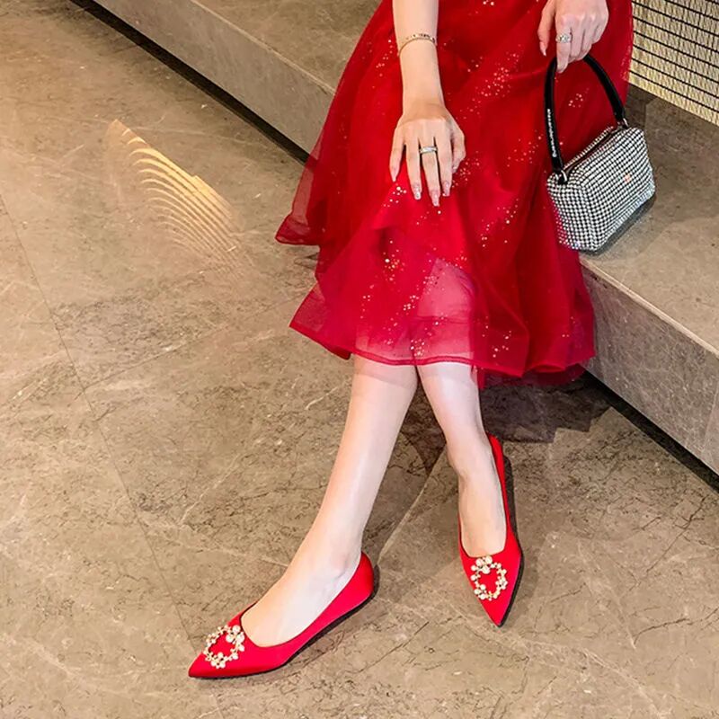 Giày Búp Bê Mũi Nhọn Thời Trang 2023 New women shoes Size 34-44