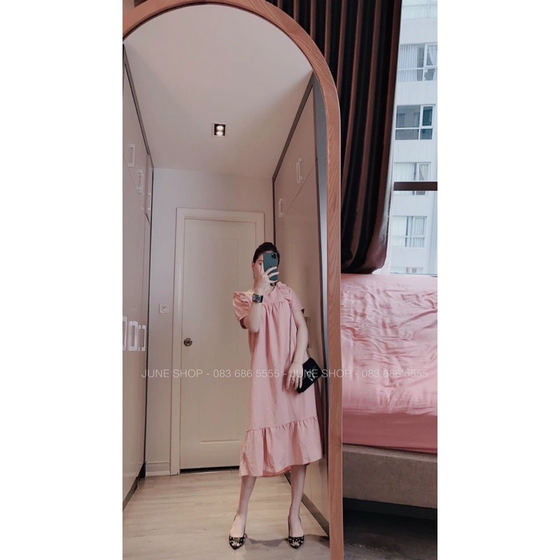 Váy bầu/ Váy bigsize bèo vai dáng suông đuôi cá chất đũi đẹp giá rẻ hot hit