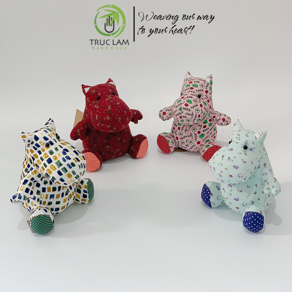 Đồ Chơi Cho Bé Thú Nhồi Bông Hình Con Hà Mã Vải Hoa Bông Gòn Cao Cấp (A) – Trúc Lâm Handmade