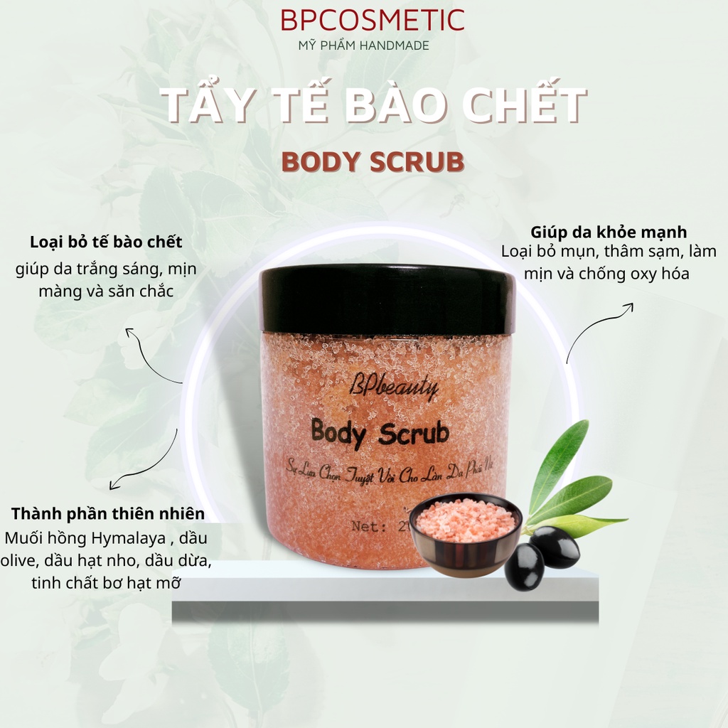 Tẩy tế bào chết Muối hồng Hymalaya Handmade BODY SCRUB Lấy đi lớp da chết toàn thân cho da thêm khỏe mạnh từ bên trong | BigBuy360 - bigbuy360.vn