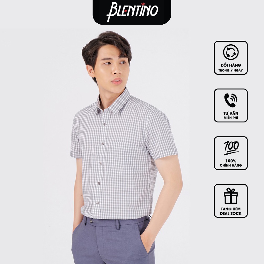 Áo Sơ Mi Nam Tay Ngắn Trẻ Trung Blentino BCV18 Hàng Chính Hãng