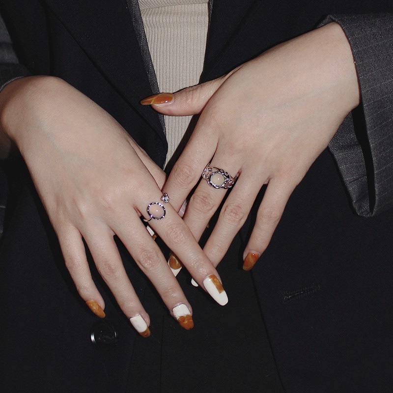 Nhẫn bạc DODDER đính đá opal thời trang cho nữ