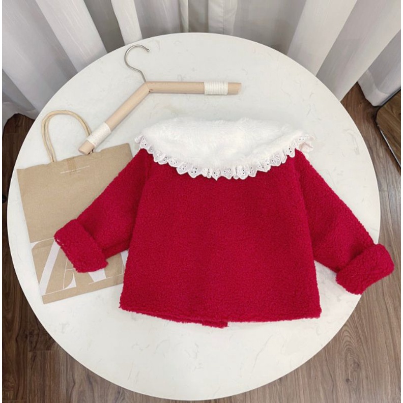 ÁO BÔNG ĐỎ CHO BÉ GÁI