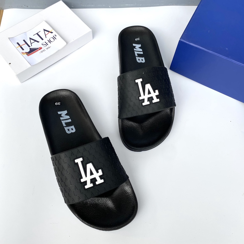Dép nam quai ngang MLB  LA dập nổi cực chất HOT NHẤT 2022 mang êm chân siêu nhẹ chống nước