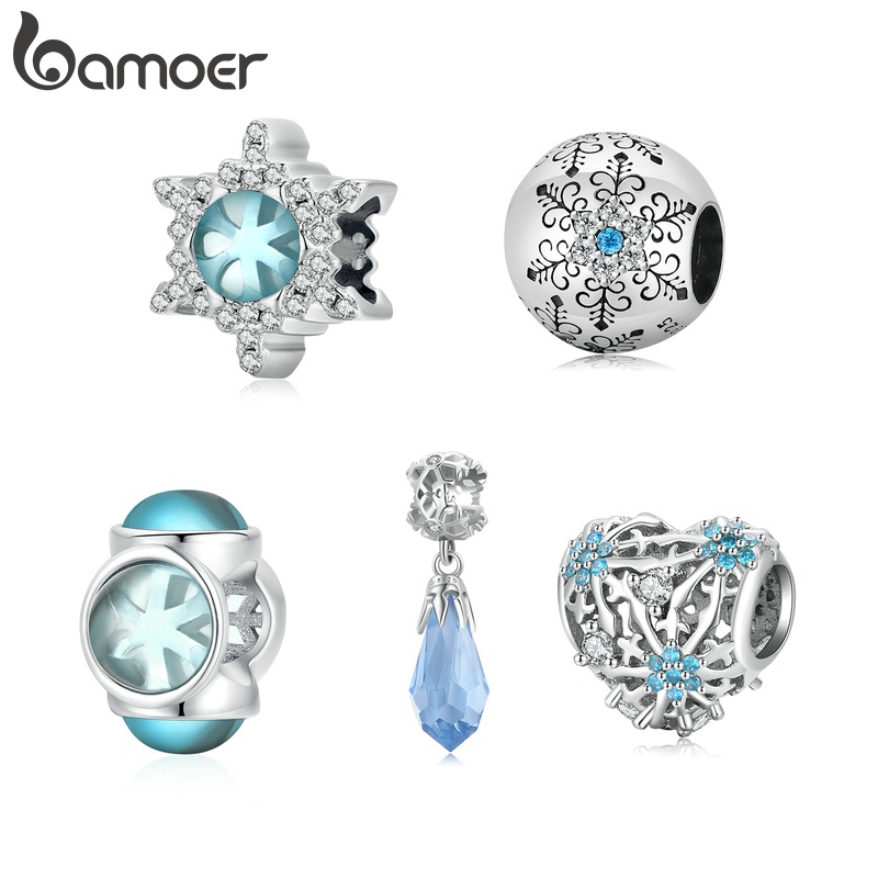 BAMOER Mặt Dây Chuyền bạc 925 Hình Bông Tuyết